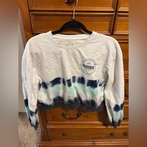 Casual Tie-Dye Crop Top Sweatshirt